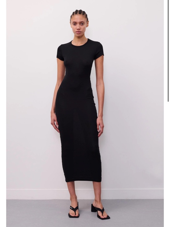 Wardrobe.Nyc Black Short-Sleeve Midi Dress
